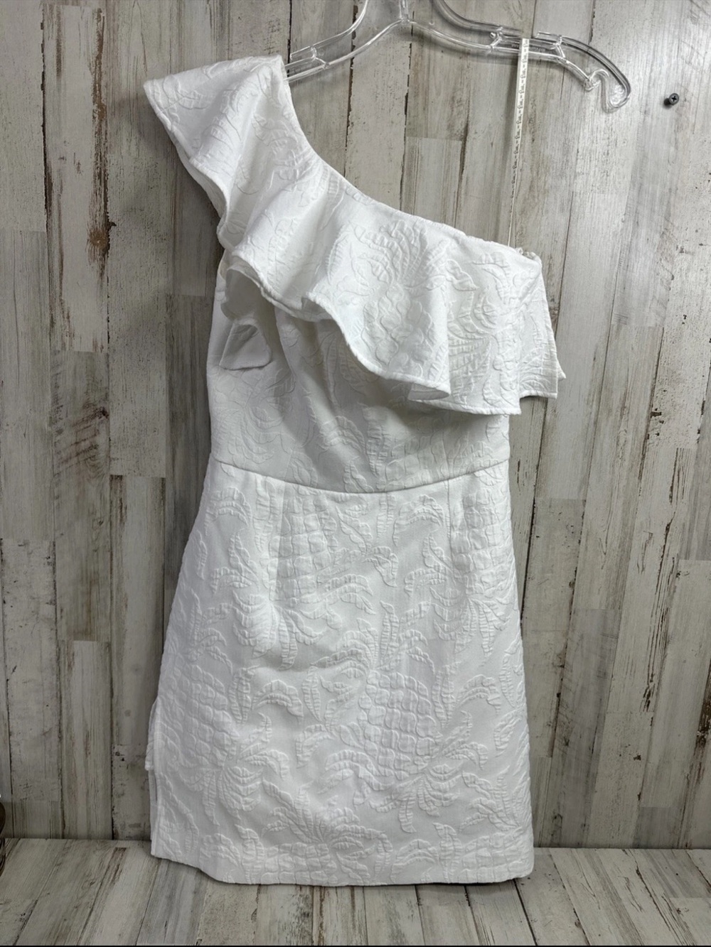 Women’s One-Shoulder Ruffle White Romper